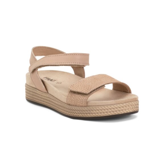 IMAC Beige Made In Italy Suede Comfort Flat Sandals - Picture 1 of 2
